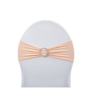 50 Buckle Spandex Stretch Chair Band Sash Bow Blush Soft Pink